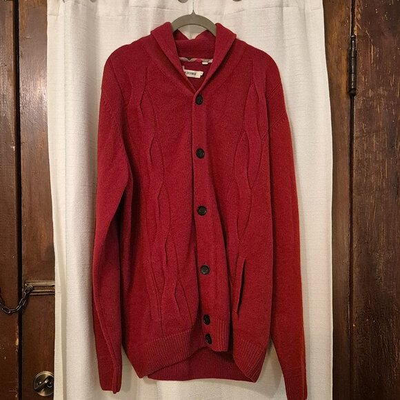 Ben Sherman Other - BEN SHERMAN LAMBSWOOL BLEND   BUTTON CARDIGAN CRIMSON MENS Small